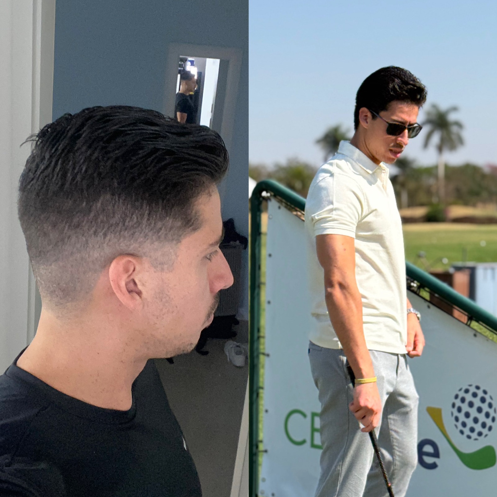 Antes e depois de corte de cabelo masculino em Ribeirão Preto com Gustavo Ladeira